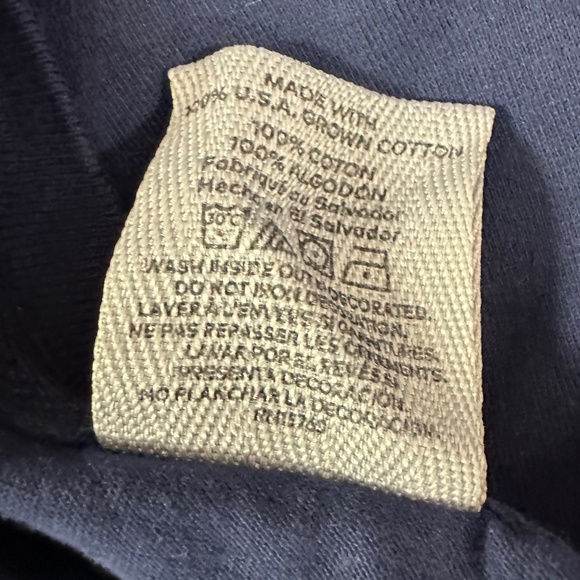 Long Sleeve M/M 100% Cotton “Camp Timberline” Graphic T-shirt Navy Yellow Orange - Picture 5 of 5